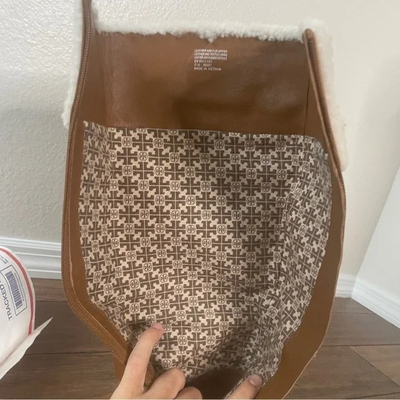 Tory Burch boots Shearling Leather Everly boots tall knee high boots luxury boot - Picture 13 of 16